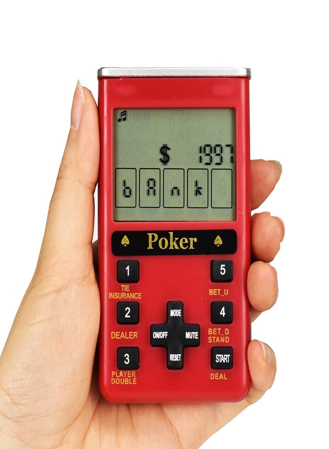 KDSbnk Handheld 7-in-1 Casino Game - Experience The Thrill of Vegas Anywhere - Perfect for Adults (Red Plastic) - Image 1